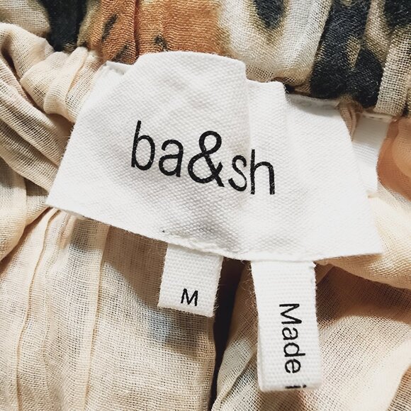 Ba&Sh Diary Printed Tiered Floral Midi Skirt Sz M/ 6US Yellow 100%Cotton Classic - Picture 3 of 15